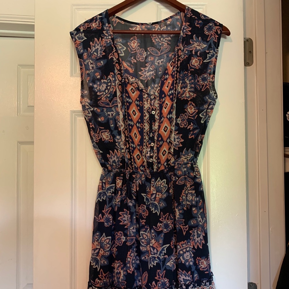Hollister Blue Floral Print  Summer Dress